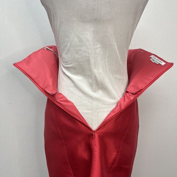 Kay Unger Silk Strapless Mini Dress Sheath Red Size 2 - Picture 8 of 14